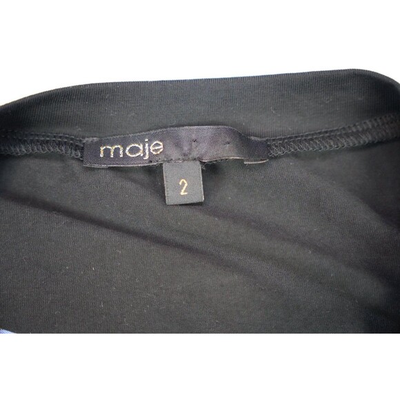 Maje Ritiavi Trompe L'Oeil Striped Shirtdress Pockets Size 2 FR 36 - Picture 7 of 9